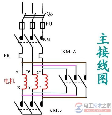 電動(dòng)機(jī)星三角啟動(dòng)接線圖4
