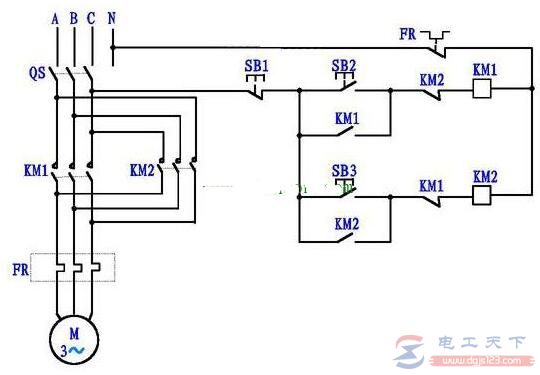 三相電機正反轉(zhuǎn)操縱原理圖及基本原理詳細(xì)說明